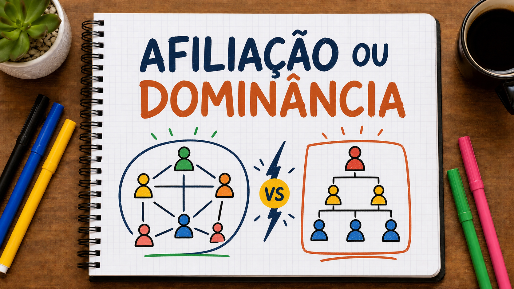 Diagrama conceitual sobre afiliação e dominância no marketing aplicado à estratégia empresarial