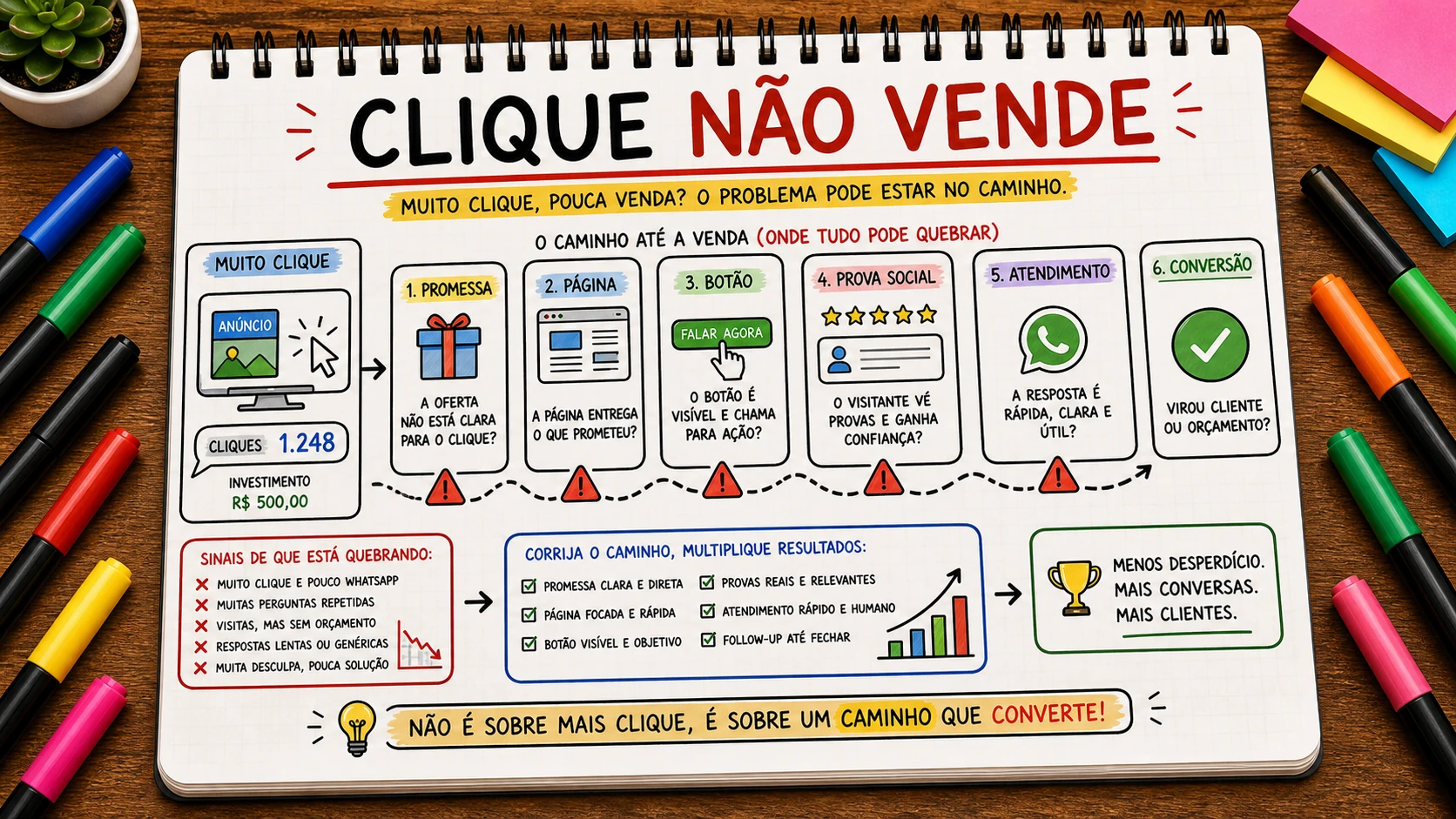 anúncio tem clique mas não vende com diagnóstico claro para empresa de Bauru