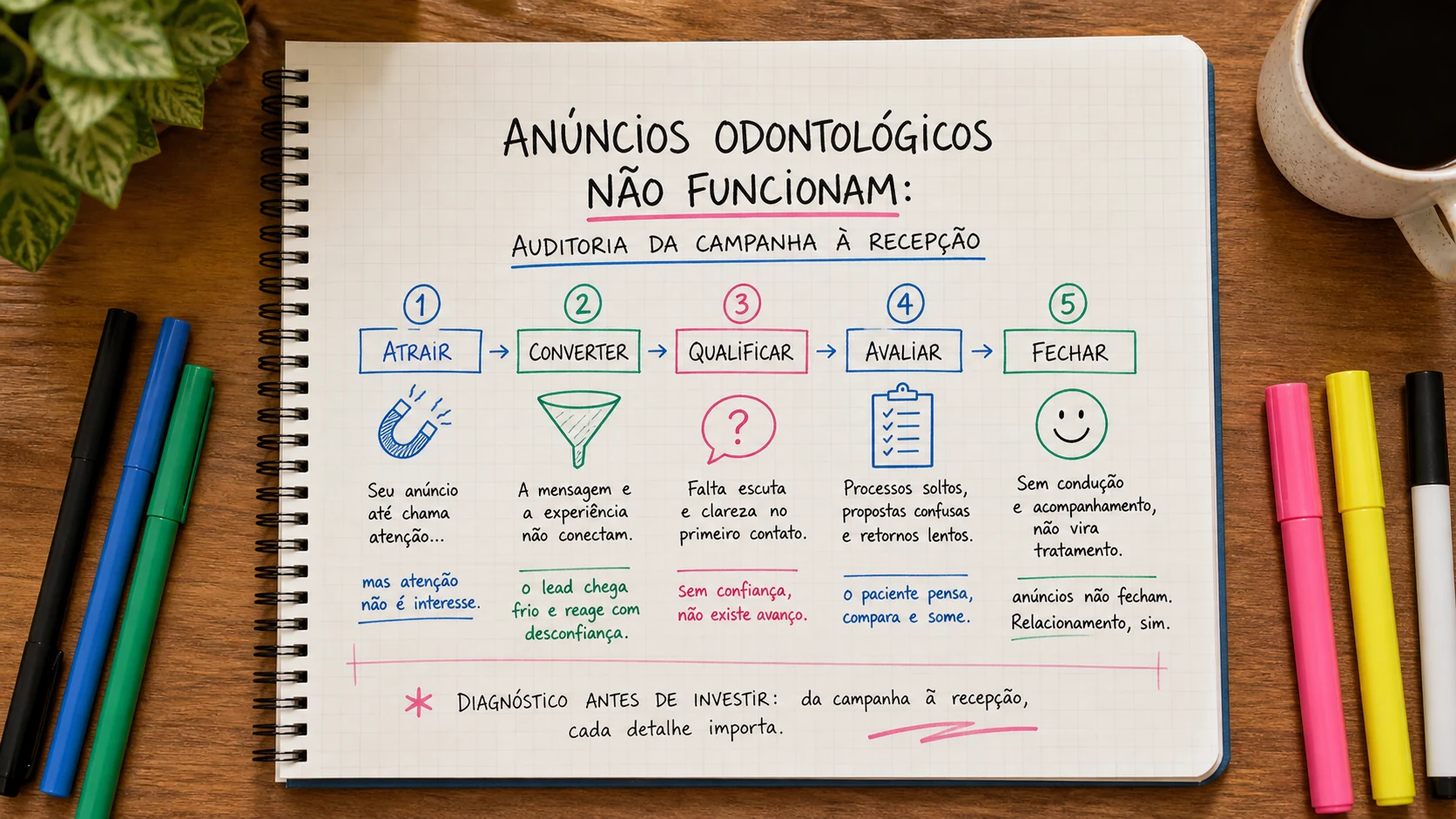 Infográfico sobre anúncios odontológicos não funcionam aplicado a clínicas odontológicas.