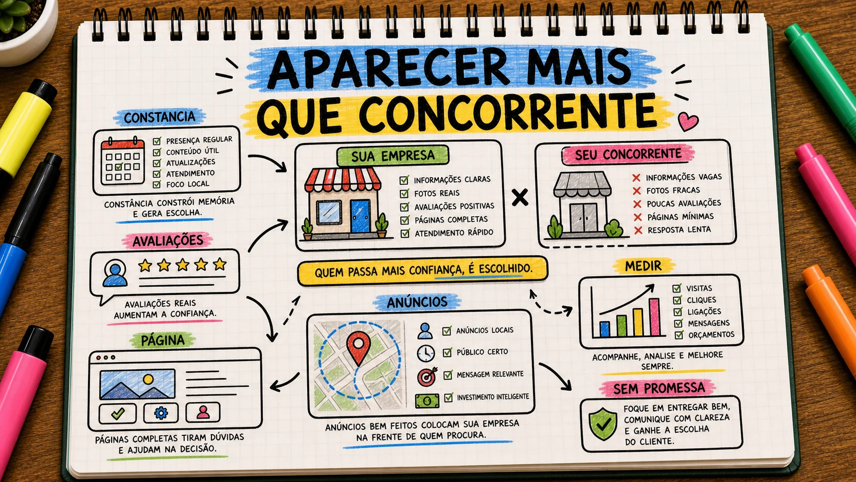Como aparecer mais que concorrentes com Google, avaliações e constância