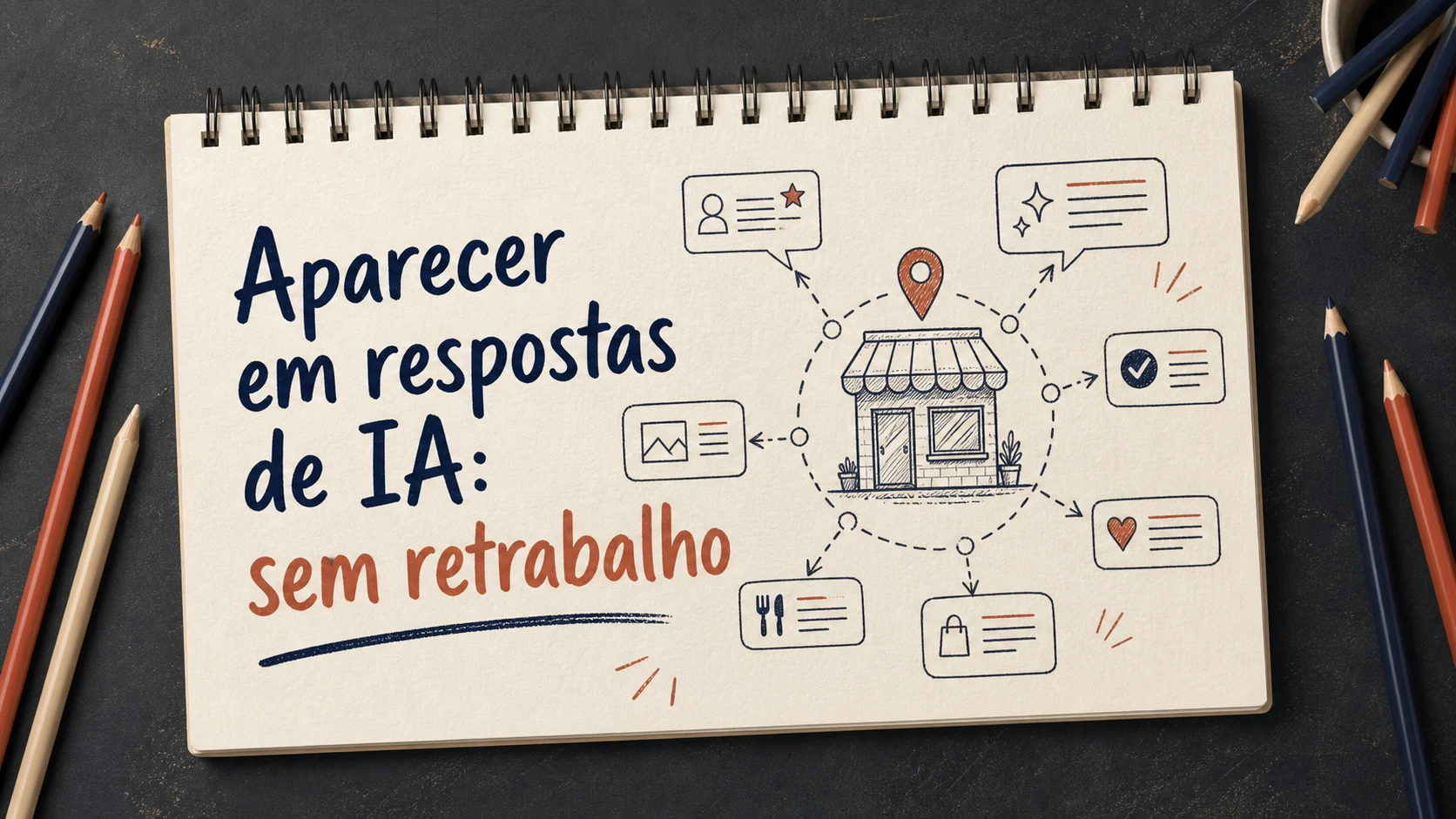 Aparecer em respostas de IA em uma cena editorial sobre diagnóstico, escolha e próximos passos.