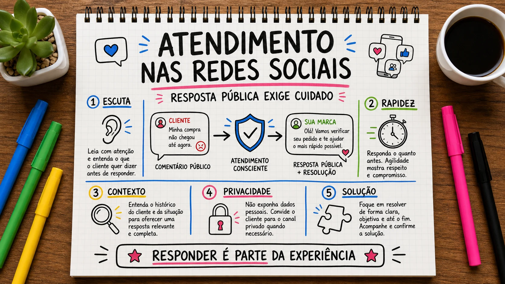 Atendimento nas redes sociais representado em uma cena editorial sobre escolha, contexto e decisão.