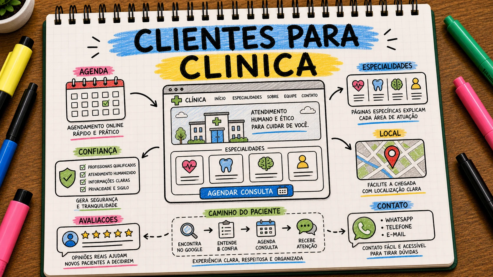 Como atrair clientes para clínica em Bauru com Google e agendamento claro