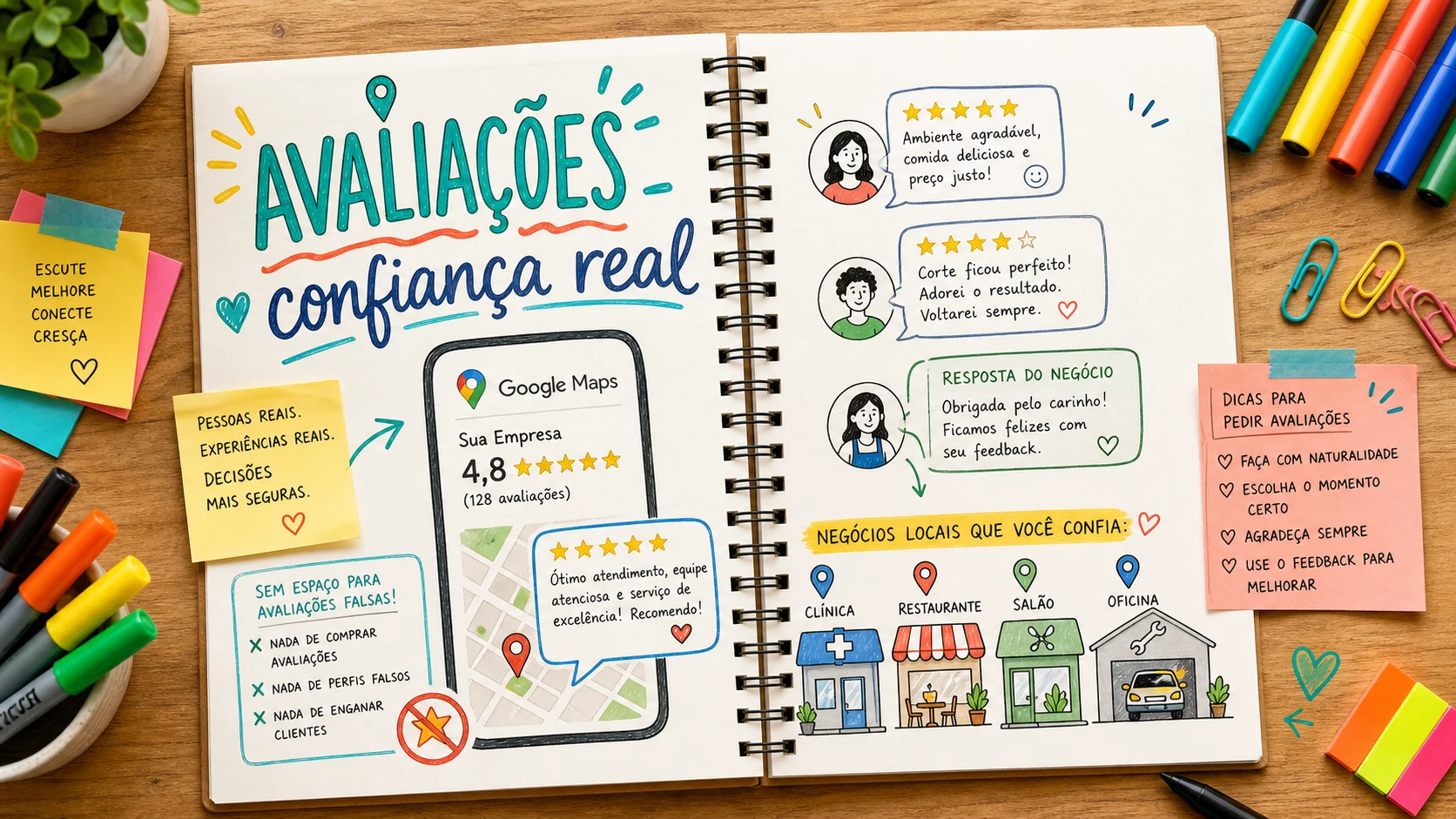 avaliações no Google Maps aumentando confiança de clientes locais