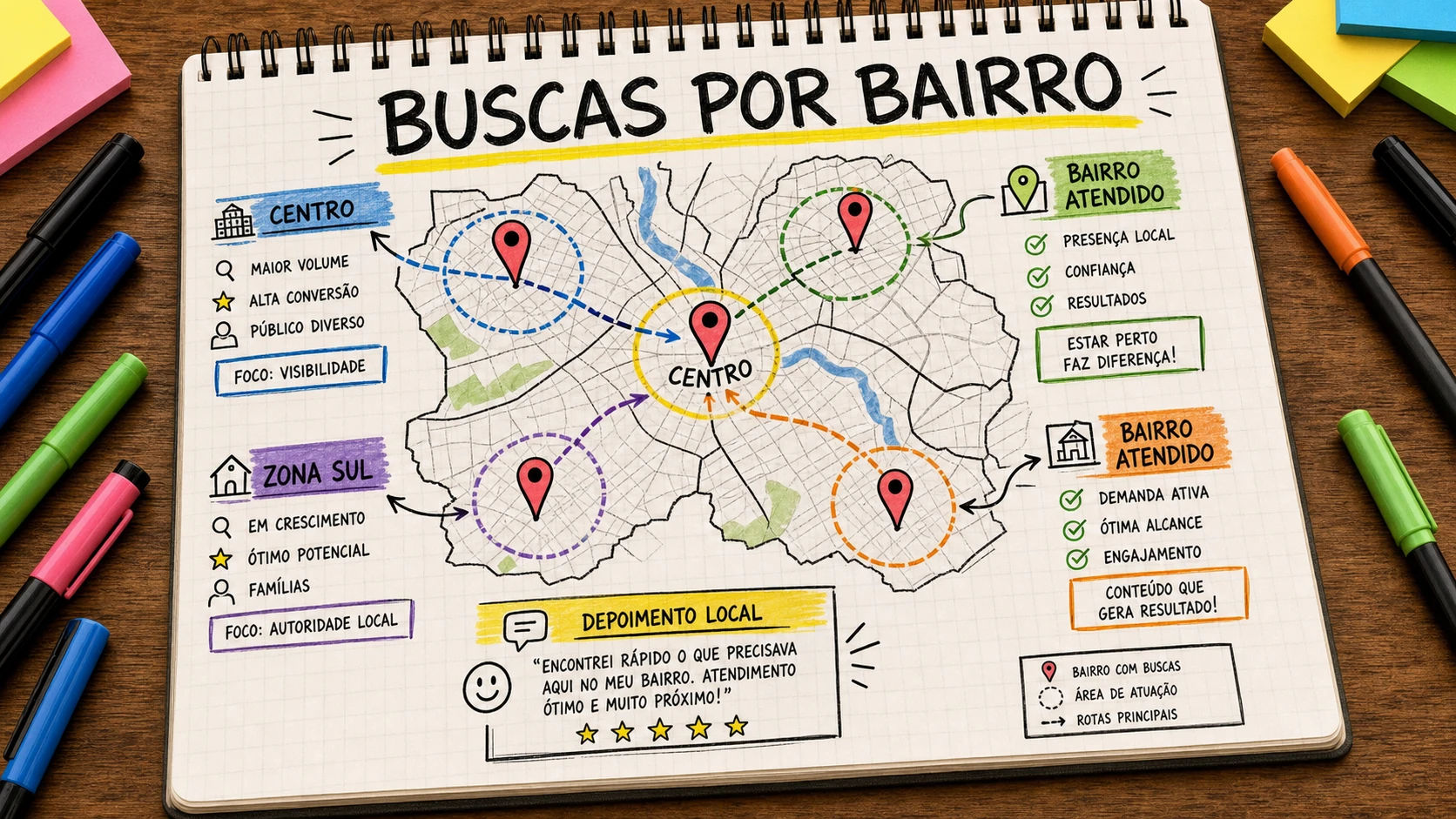 buscas por bairro em Bauru com mapa e área de atendimento real