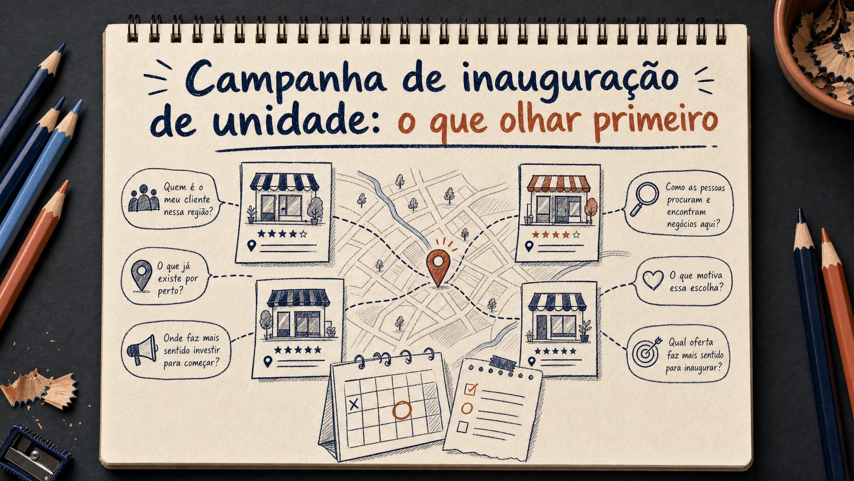 Campanha de inauguração de unidade em uma cena editorial sobre diagnóstico, escolha e próximos passos.