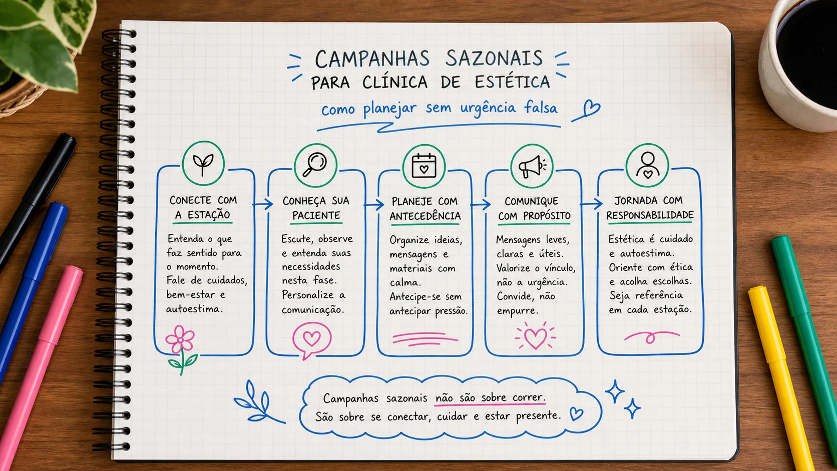 Infográfico sobre campanhas sazonais clínica de estética aplicado a clínicas de estética.