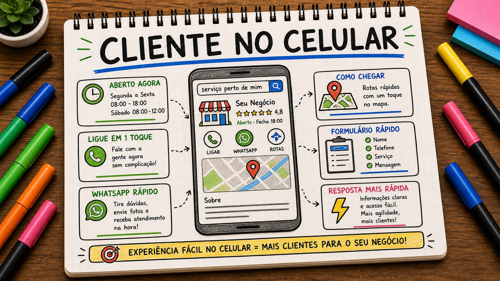 clientes pesquisam no celular e precisam chamar sem atrito