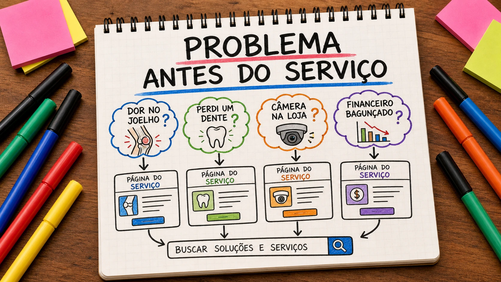 clientes pesquisam o problema antes de saber o serviço correto
