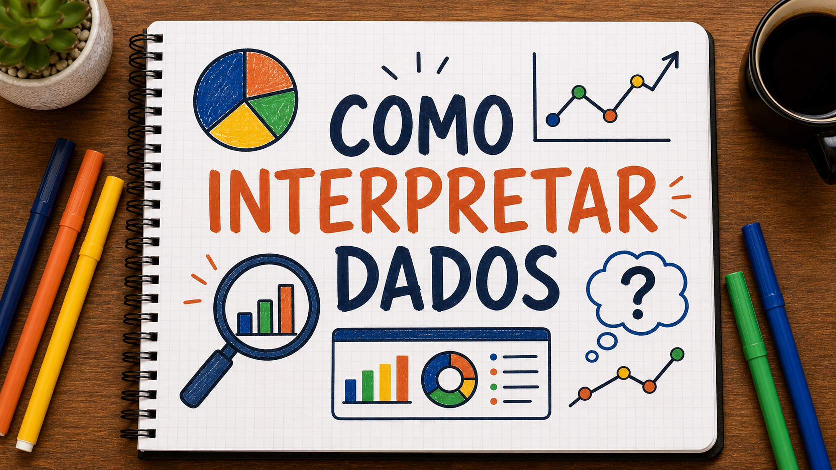 Ilustração editorial sobre como interpretar dados aplicada a empresas
