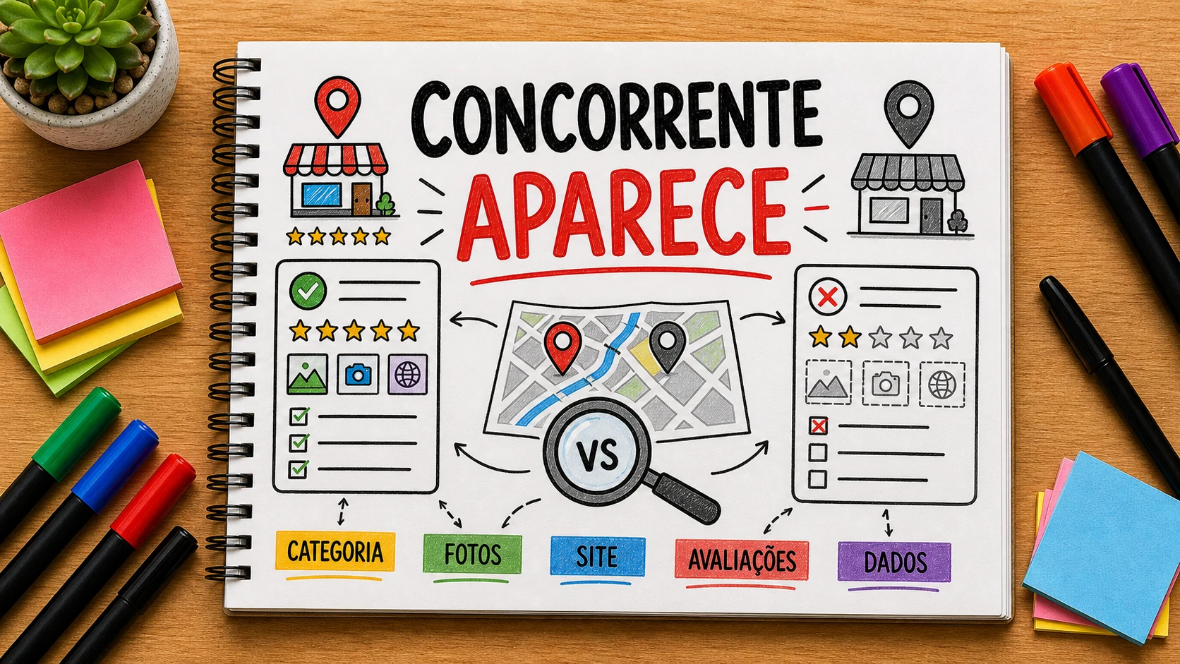 concorrente aparece no Google Maps e eu não com análise competitiva local