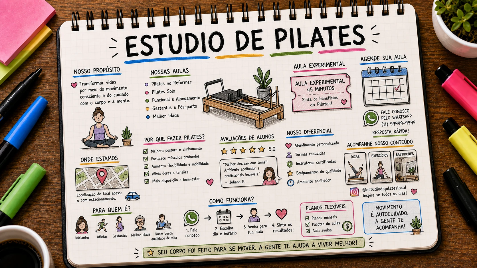 Conseguir alunos para pilates com aula experimental e campanha local