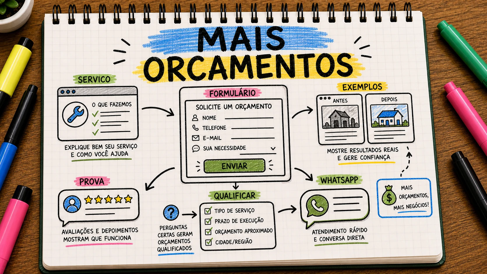Como conseguir mais orçamentos com página clara e WhatsApp qualificado