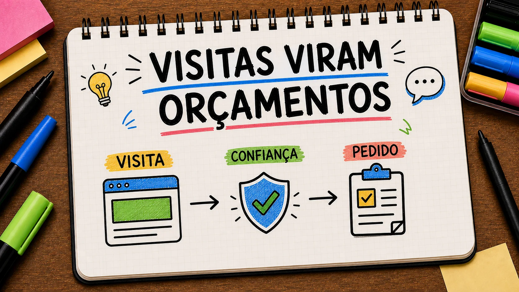como conseguir pedidos pelo site representado como caminho entre anúncio, contato e