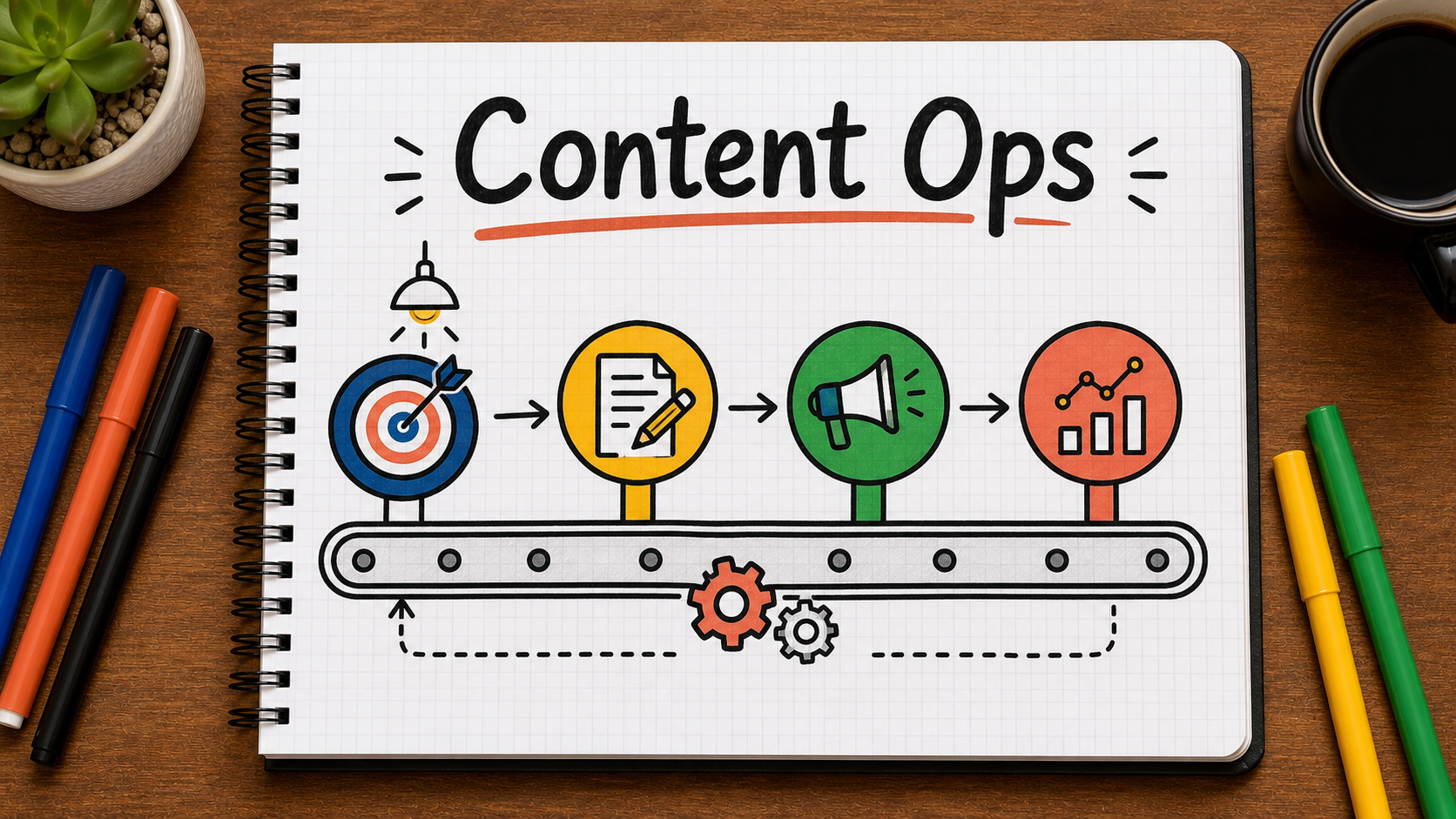 Infográfico sobre Content Ops aplicado à operação de marketing
