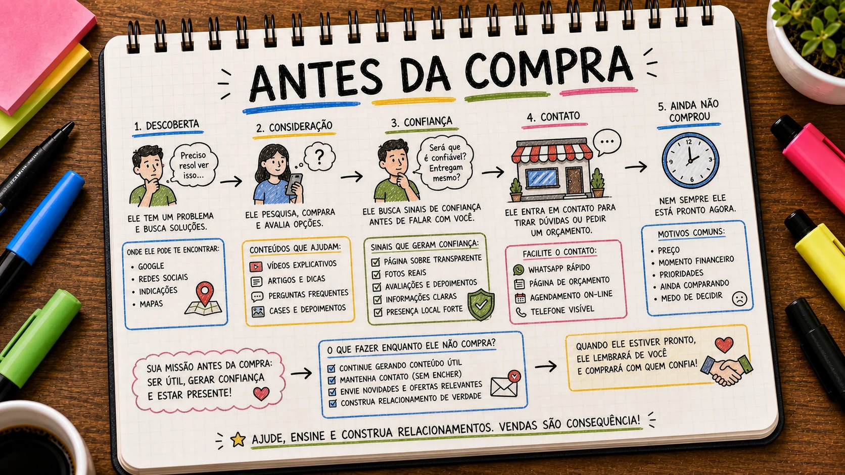 Conteúdo para quem ainda não vai comprar organizado por etapa da decisão