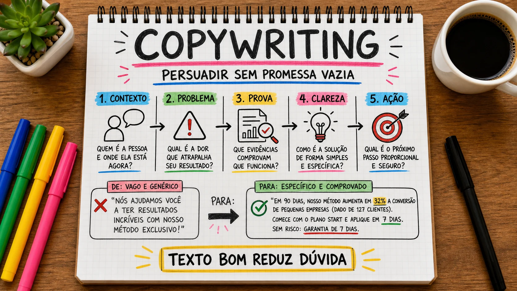 Copywriting representado em uma cena editorial sobre escolha, contexto e decisão.