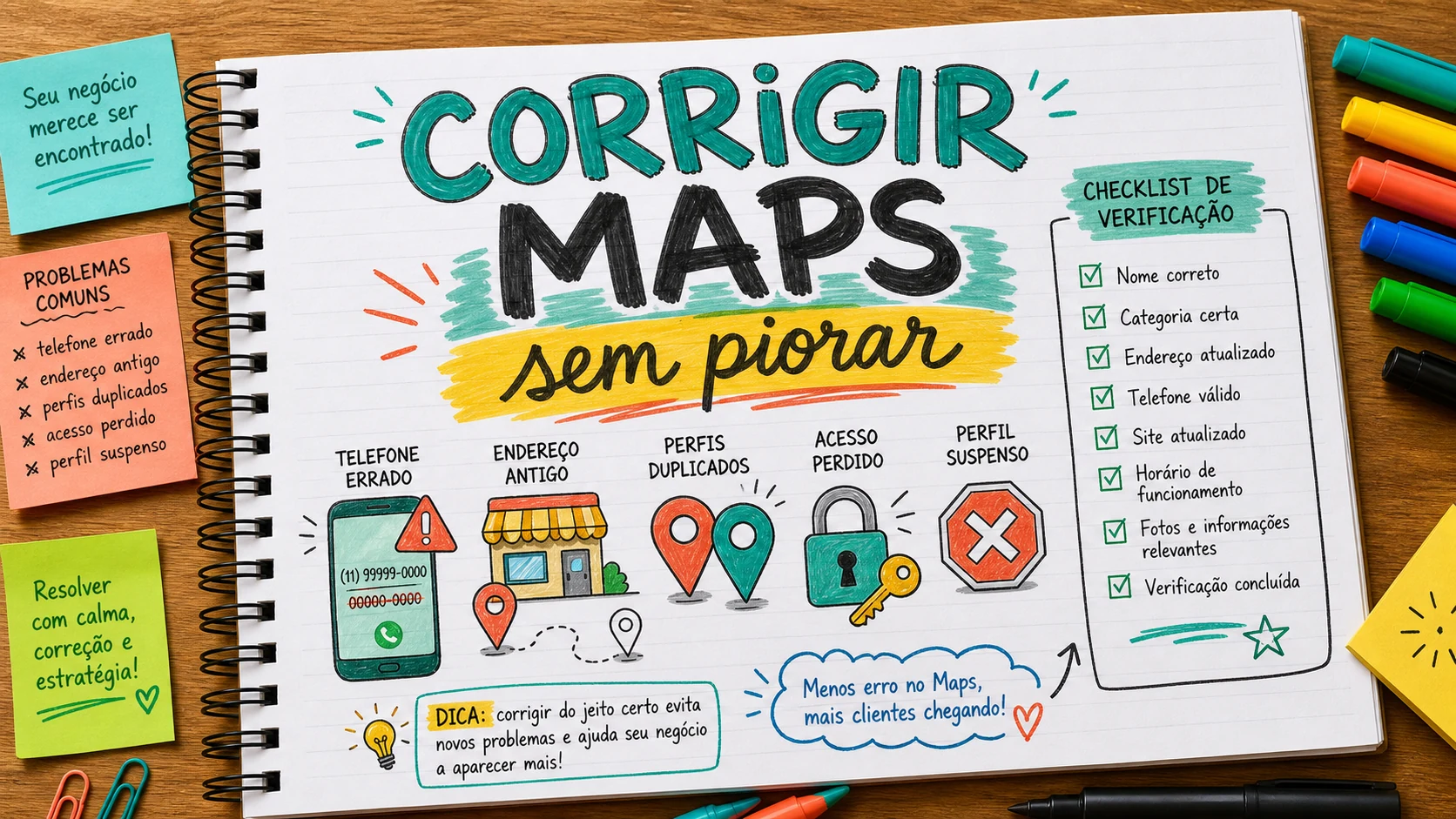 correção de problema no Google Maps da empresa com perfil duplicado e endereço errado