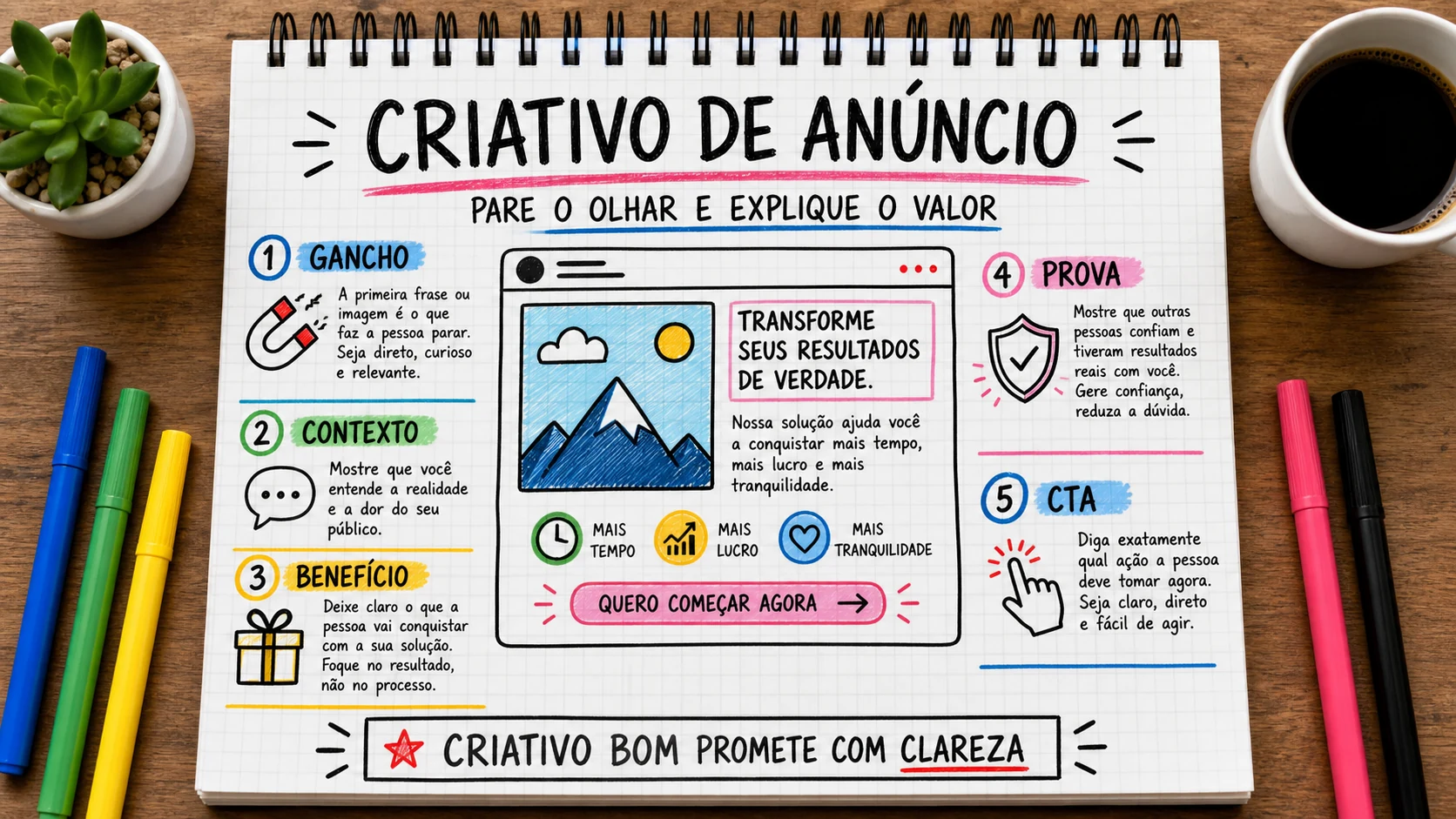 Criativo de anúncio representado em uma cena editorial sobre escolha, contexto e decisão.