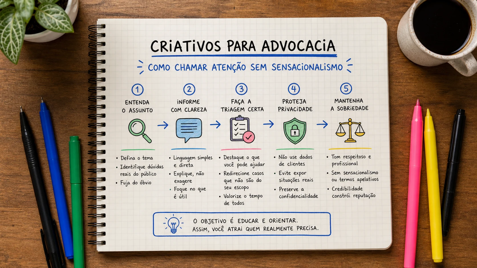 Infográfico sobre criativos para advocacia aplicado a escritórios de advocacia.