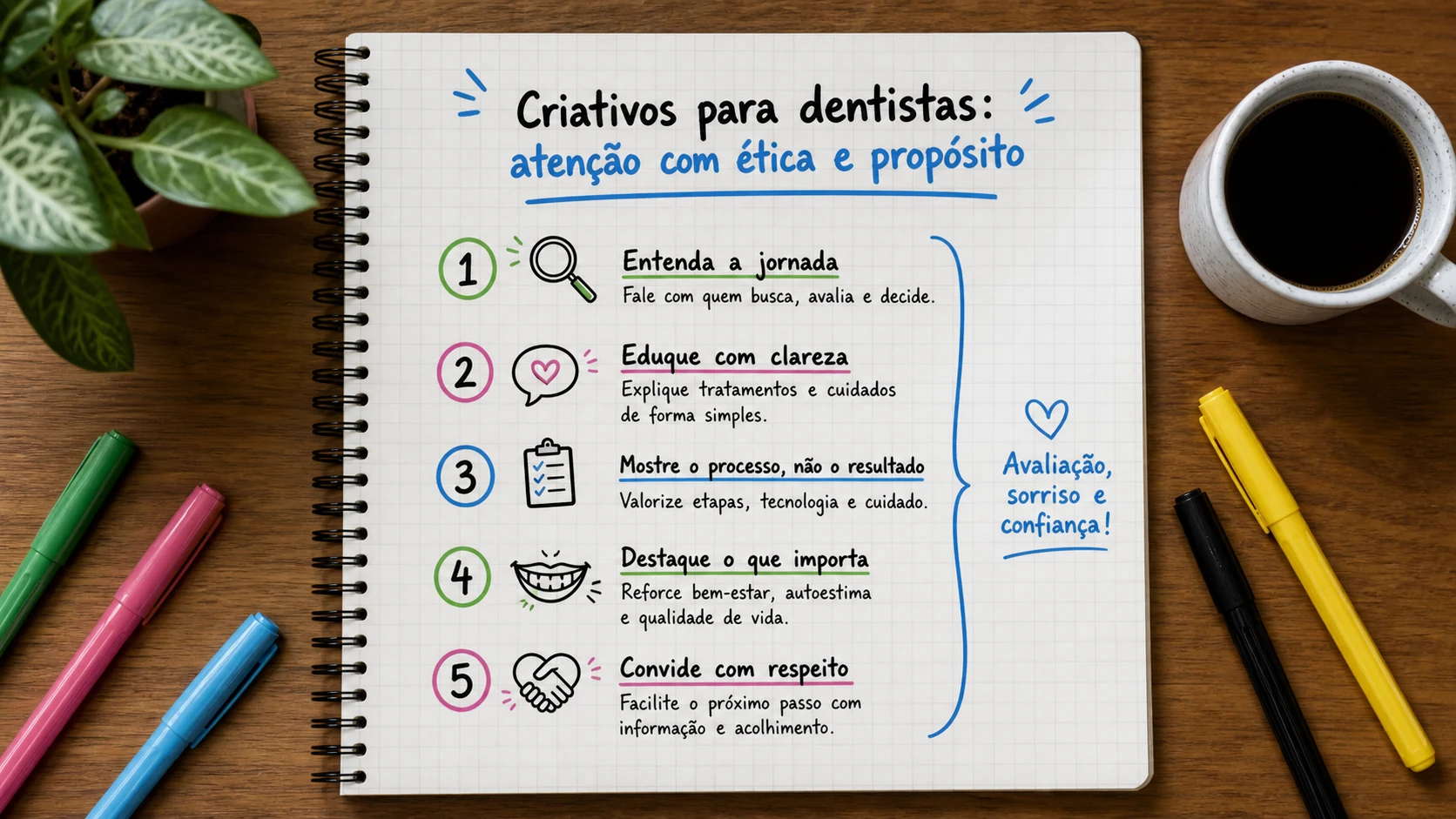Infográfico sobre criativos para dentistas aplicado a clínicas odontológicas.