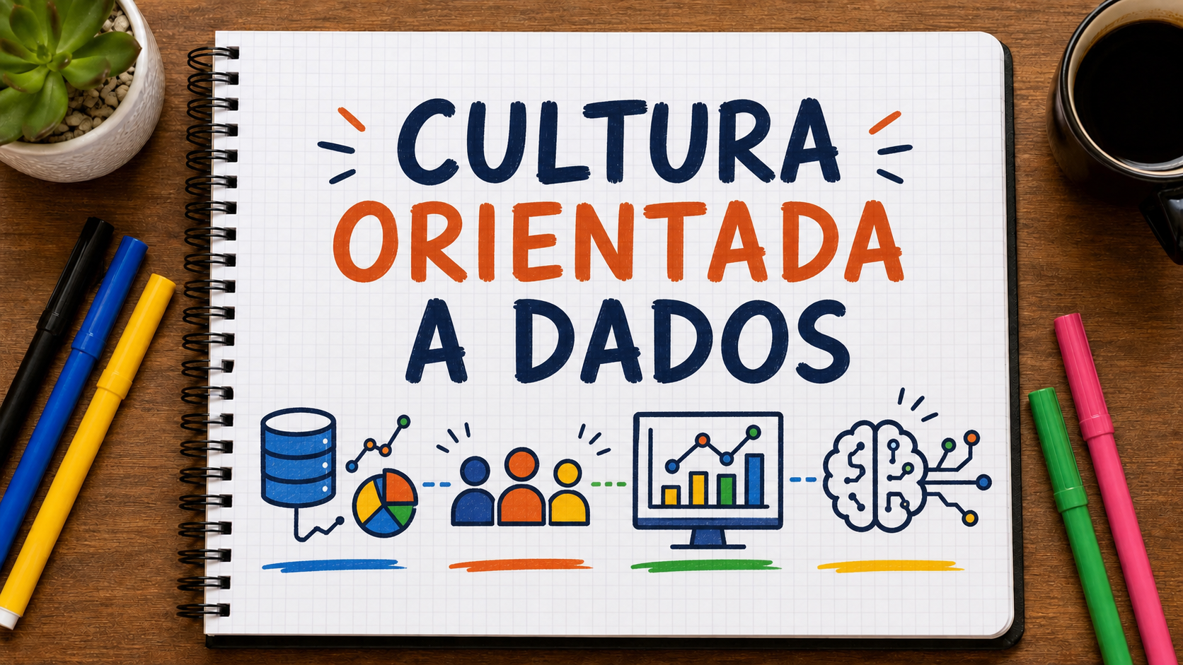 Ilustração editorial sobre cultura orientada a dados aplicada a empresas