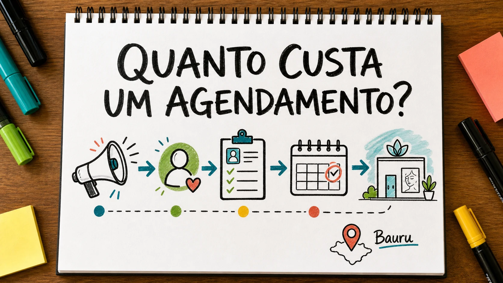 Infográfico sobre custo por agendamento clínica estética aplicado a clínicas de estética.