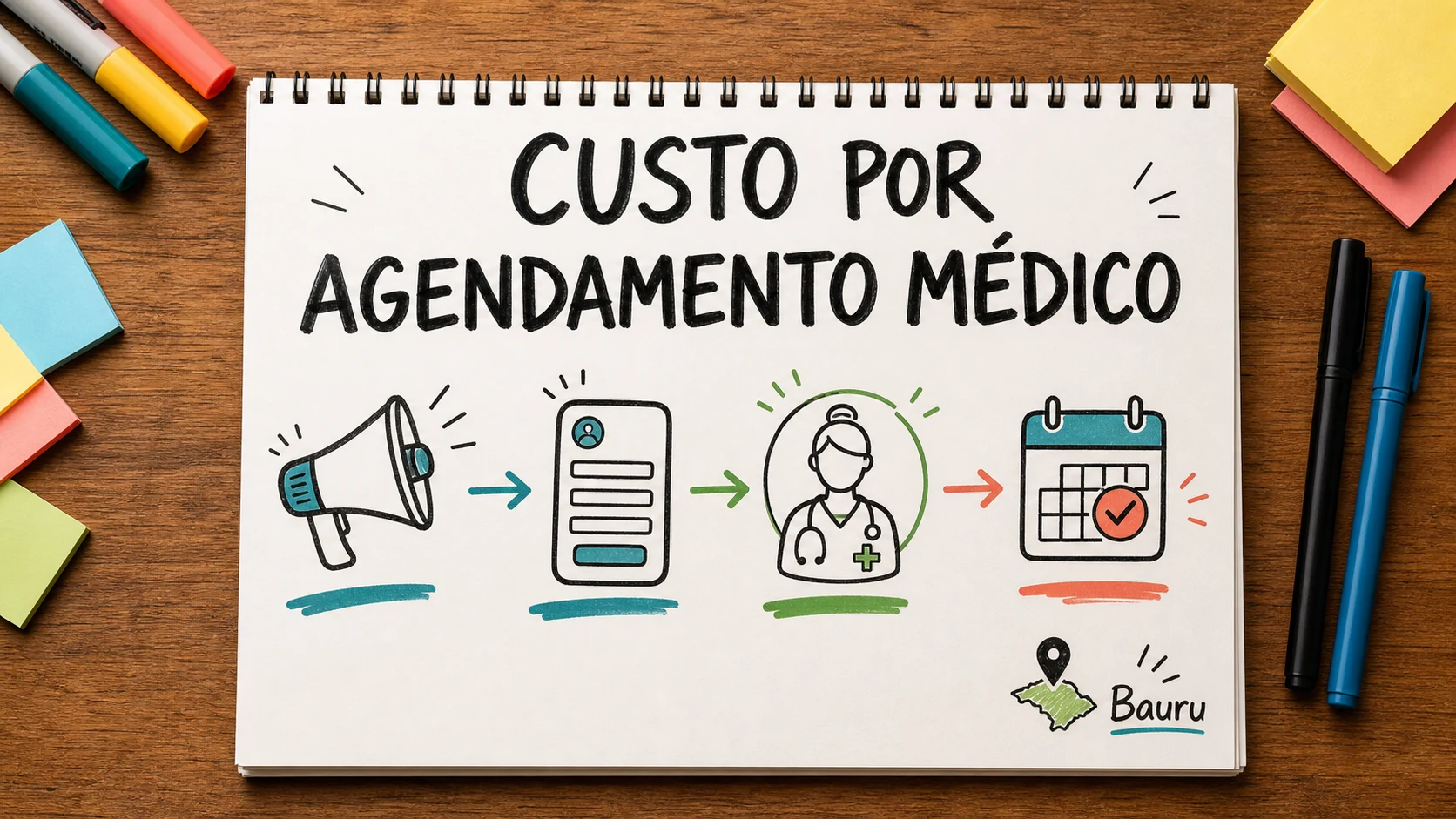 Infográfico sobre custo por agendamento clínica médica aplicado a clínicas médicas.