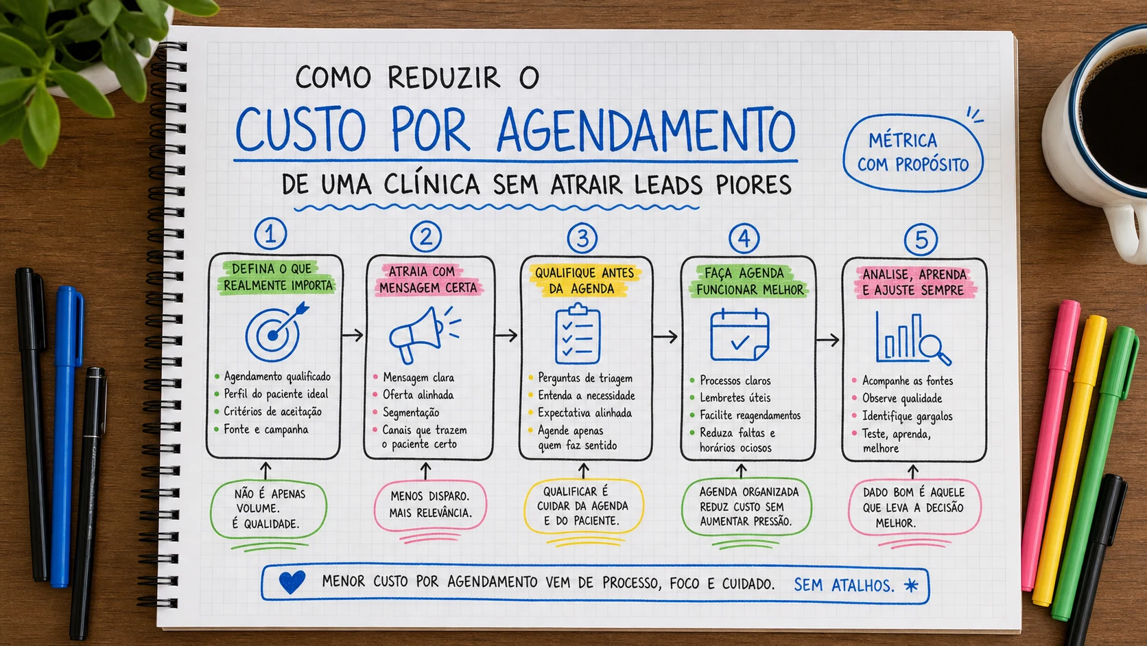 Infográfico sobre custo por agendamento clínica médica aplicado a clínicas médicas.