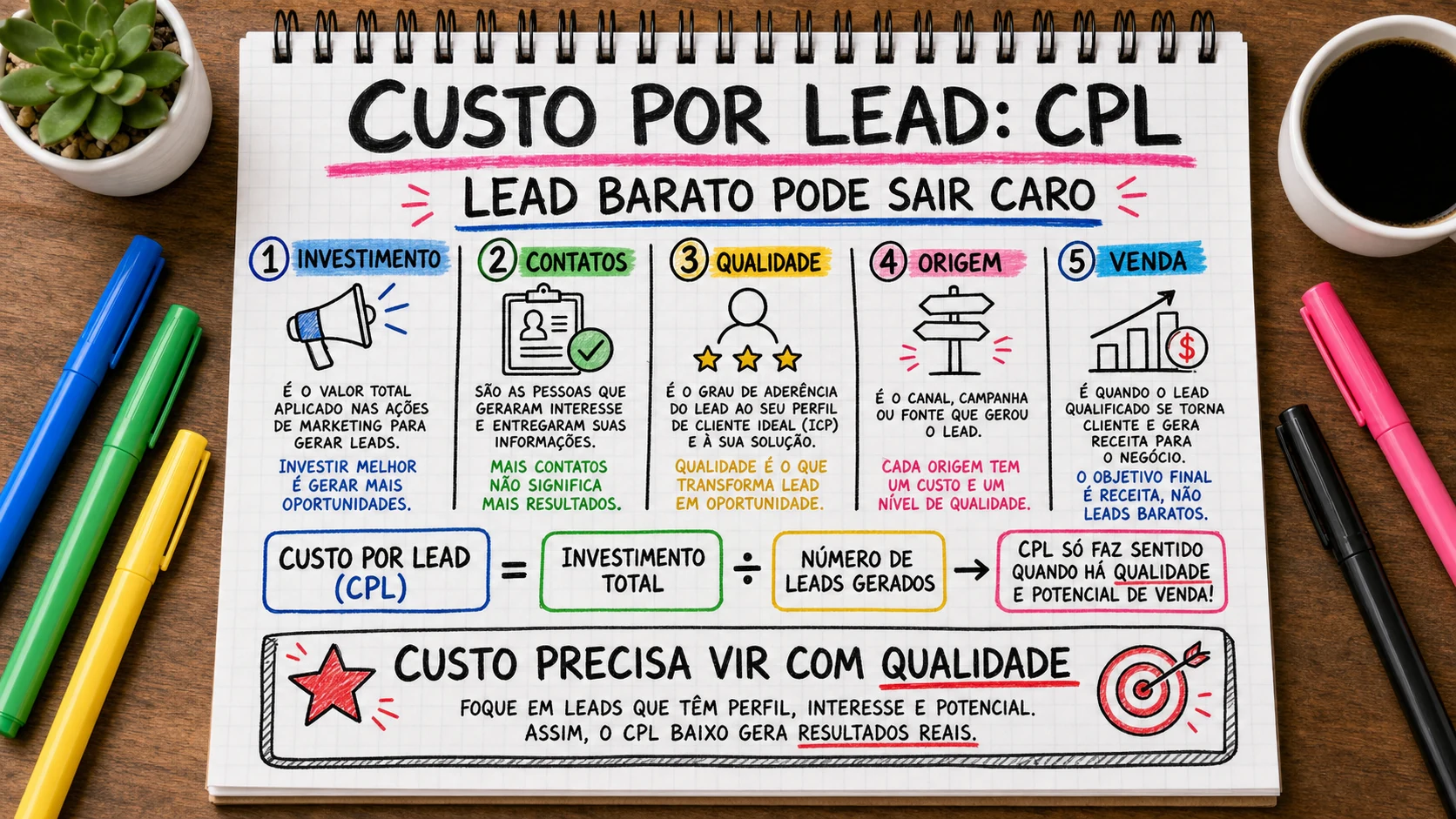 Custo por lead CPL representado em uma cena editorial sobre escolha, contexto e decisão.