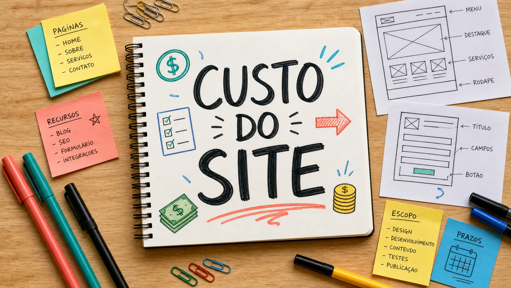 quanto custa criar um site com escopo claro para empresa local