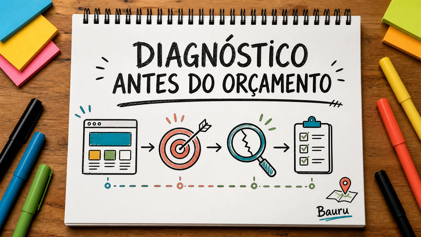Quanto custa um site simples definido por perguntas sobre escopo e objetivo