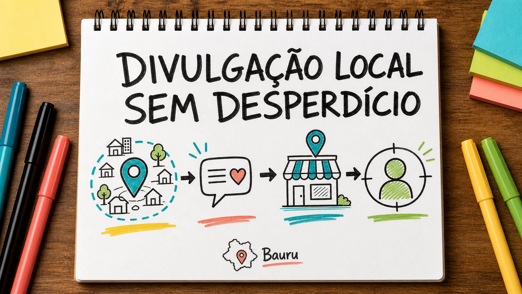 divulgar empresa local com canais, oferta, medição e contato organizados