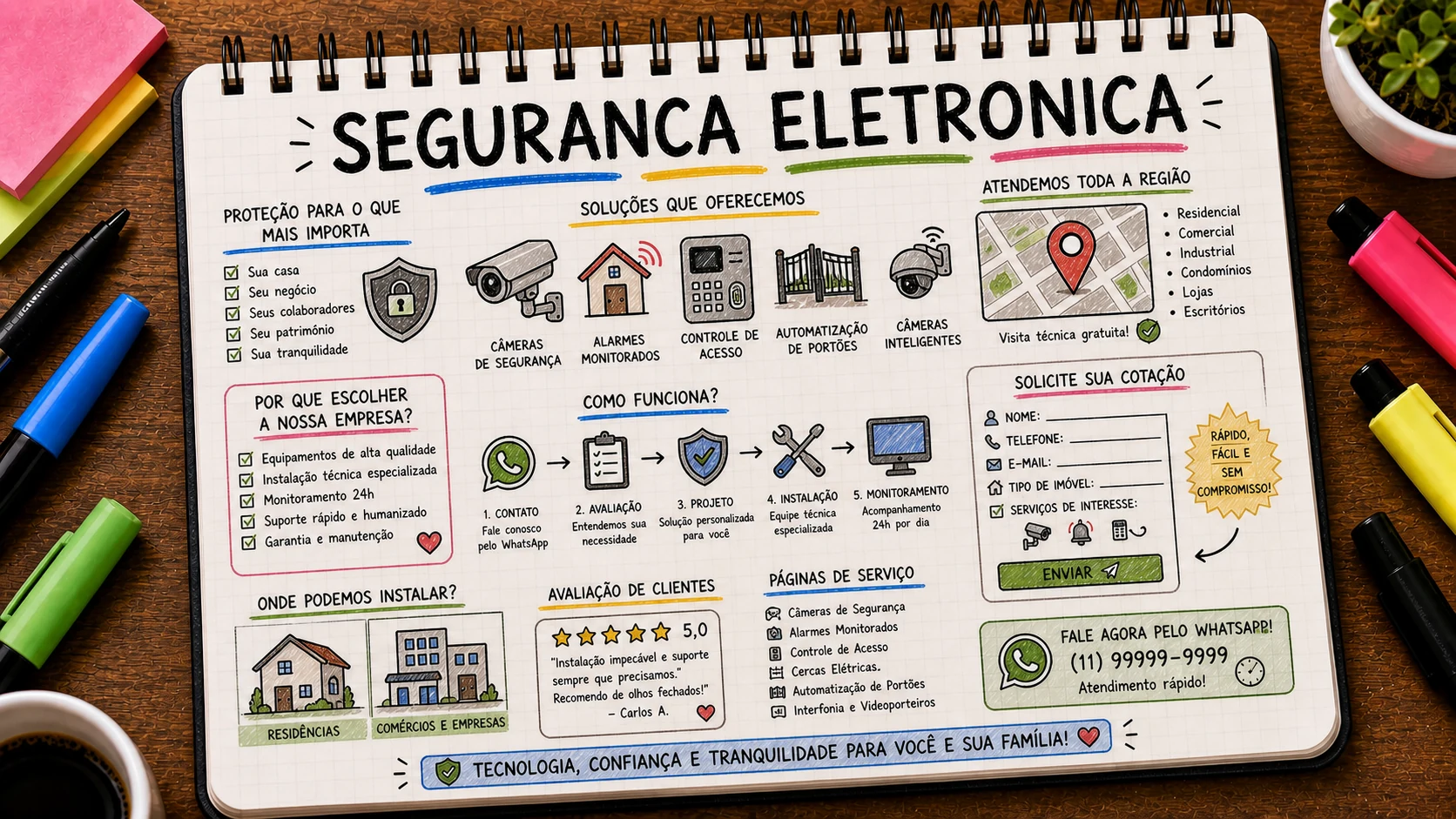 Divulgar empresa de segurança eletrônica com serviços e orçamento rápido
