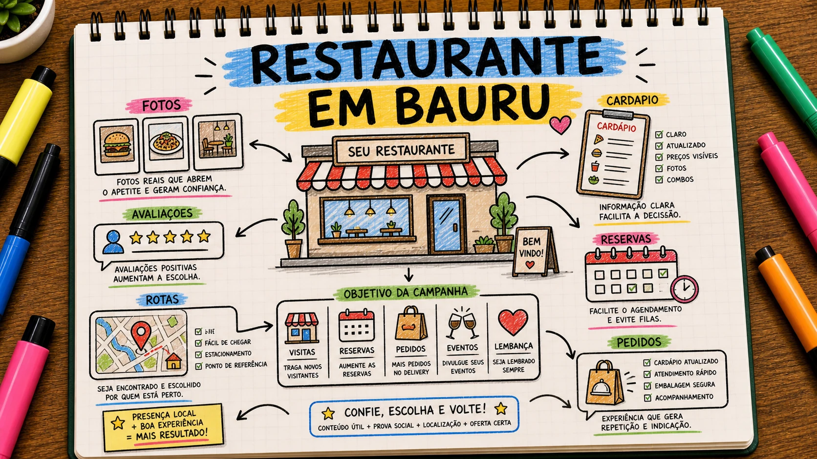 Como divulgar restaurante em Bauru com fotos, avaliações e reservas