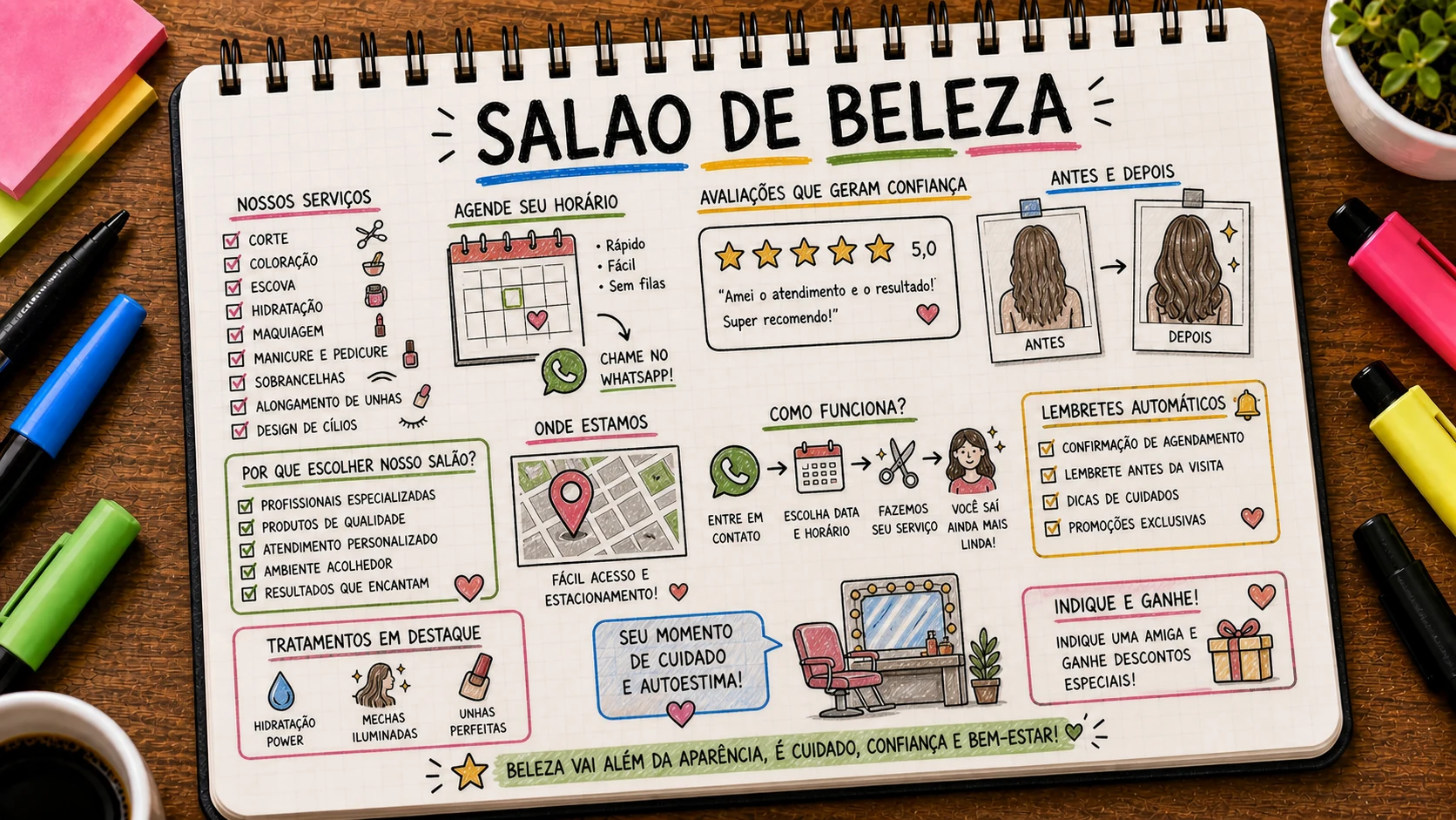 Divulgar salão de beleza no Google com fotos, serviços e agendamento