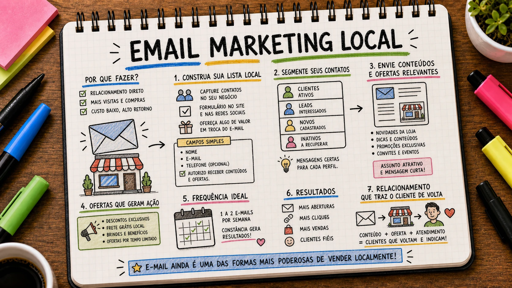 E-mail marketing para negócios locais com base de contatos e mensagens úteis