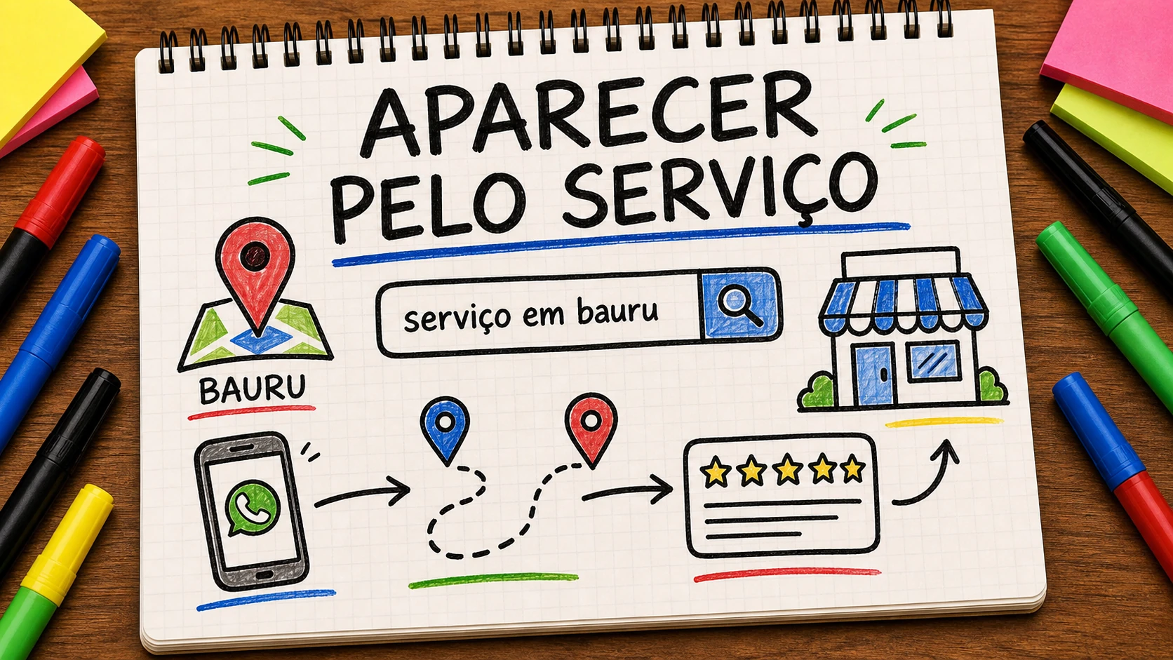 aparecer pelo serviço em Bauru com sinais locais organizados