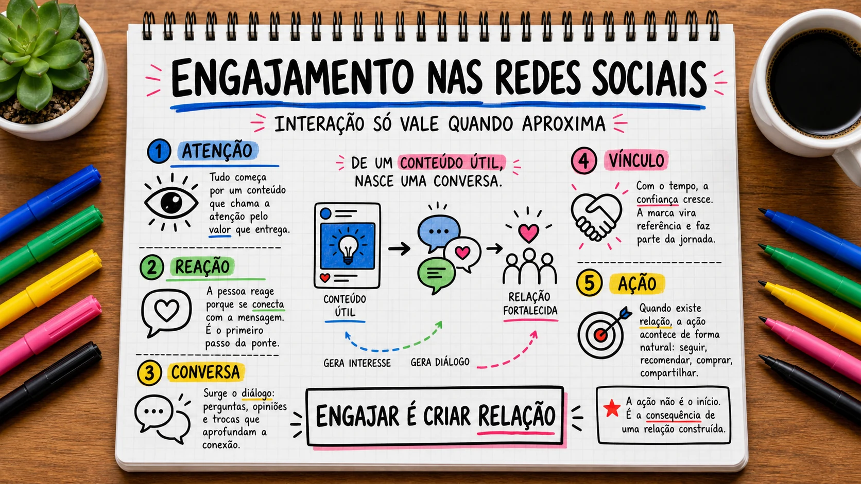 Engajamento nas redes sociais representado em uma cena editorial sobre escolha, contexto e decisão.