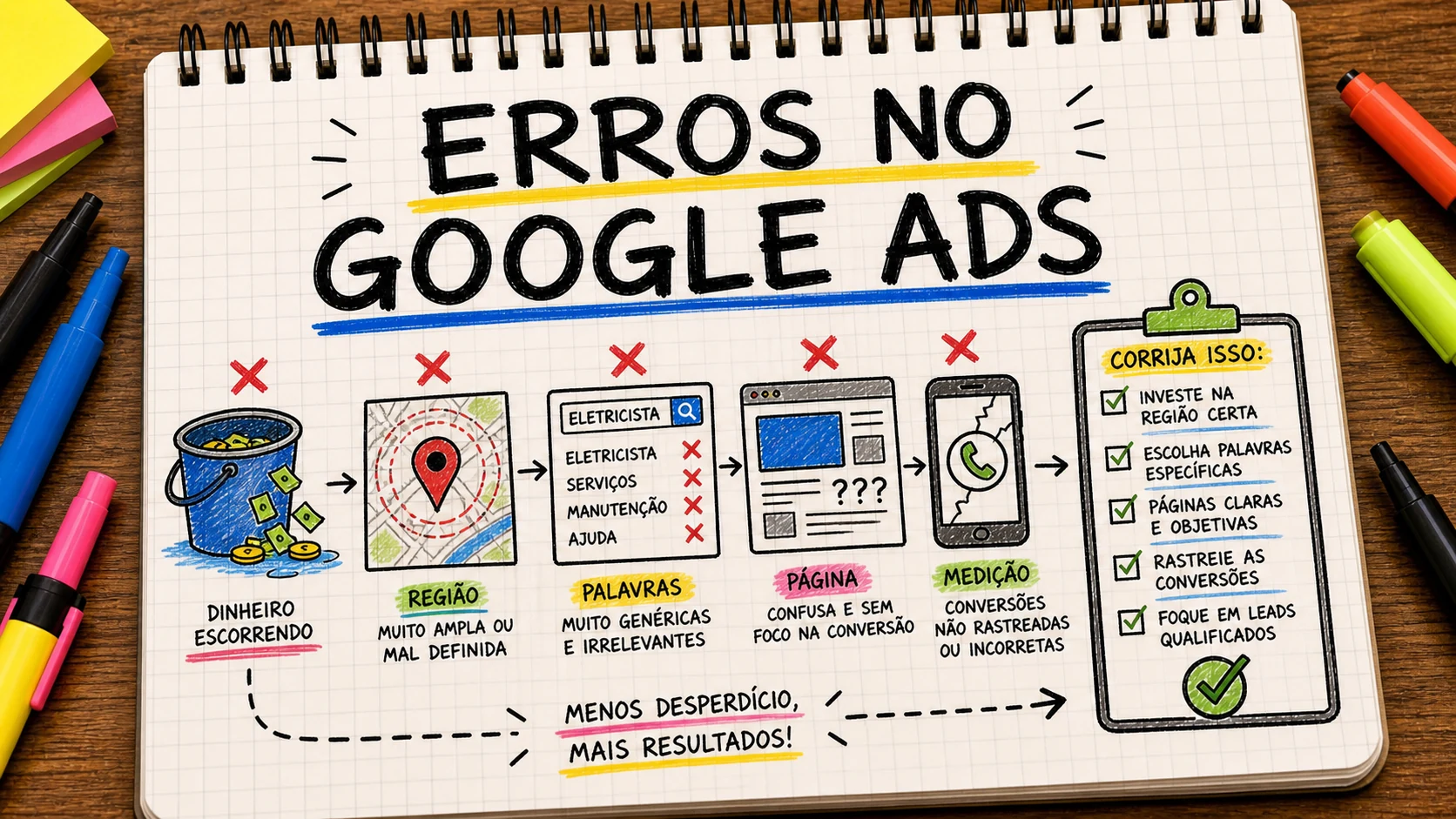 Erros ao anunciar no Google em Bauru mostrando verba perdida em buscas e páginas ruins