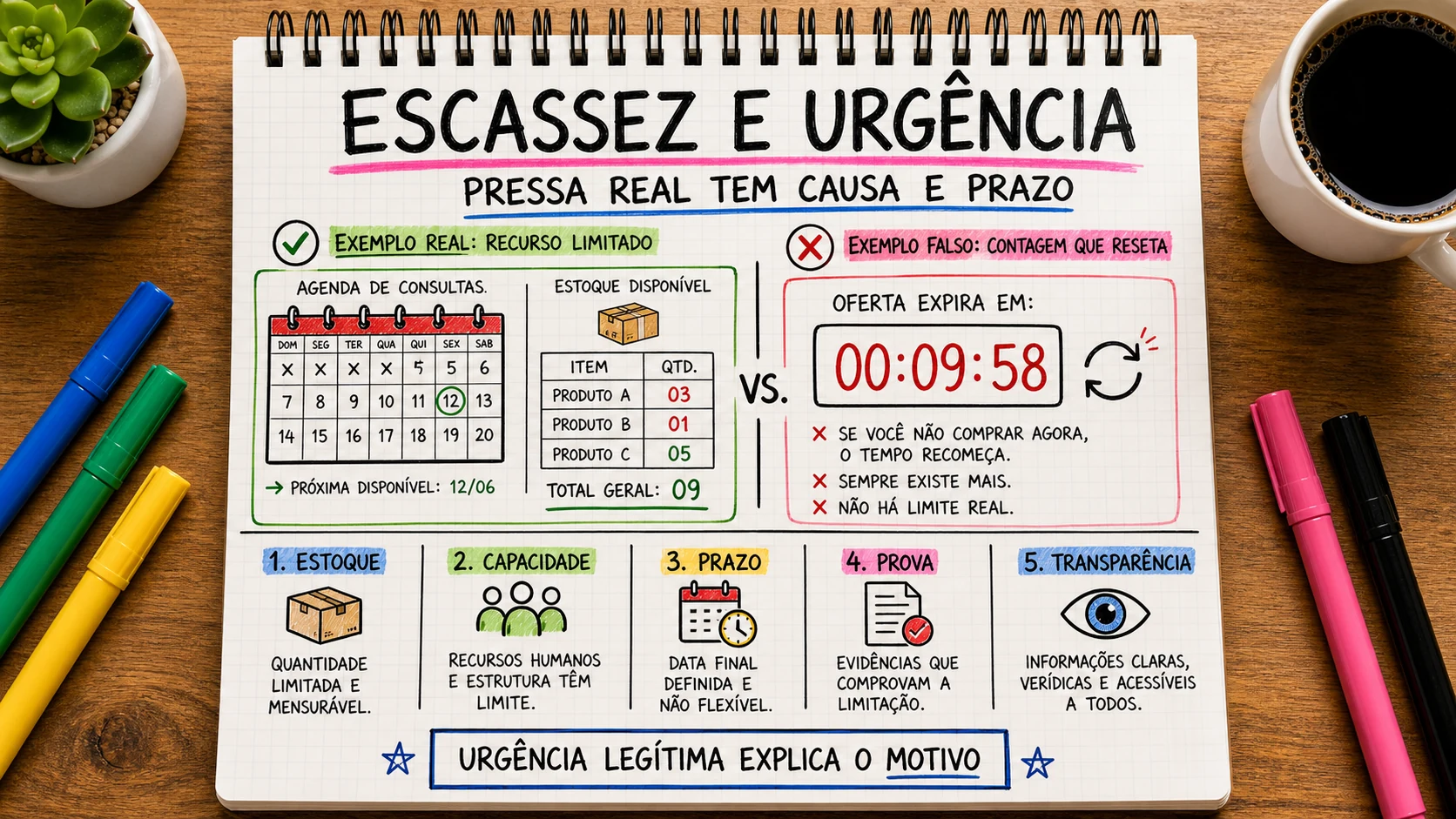 Escassez e urgência representado em uma cena editorial sobre escolha, contexto e decisão.