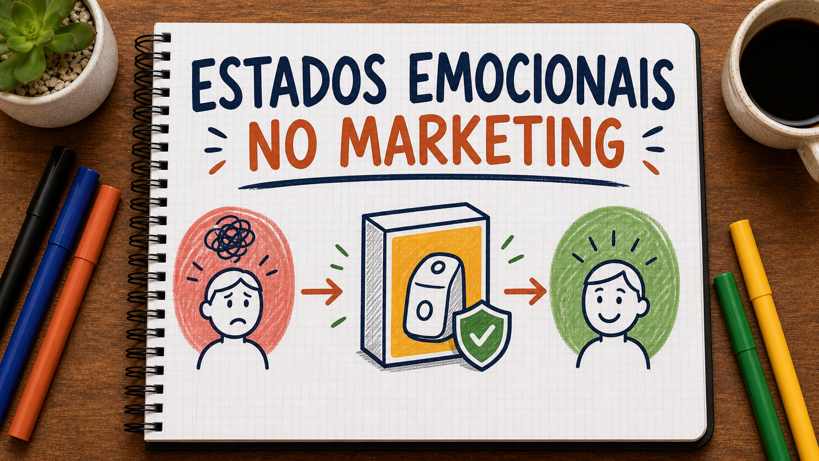 Diagrama conceitual sobre estados emocionais no marketing aplicado à estratégia empresarial