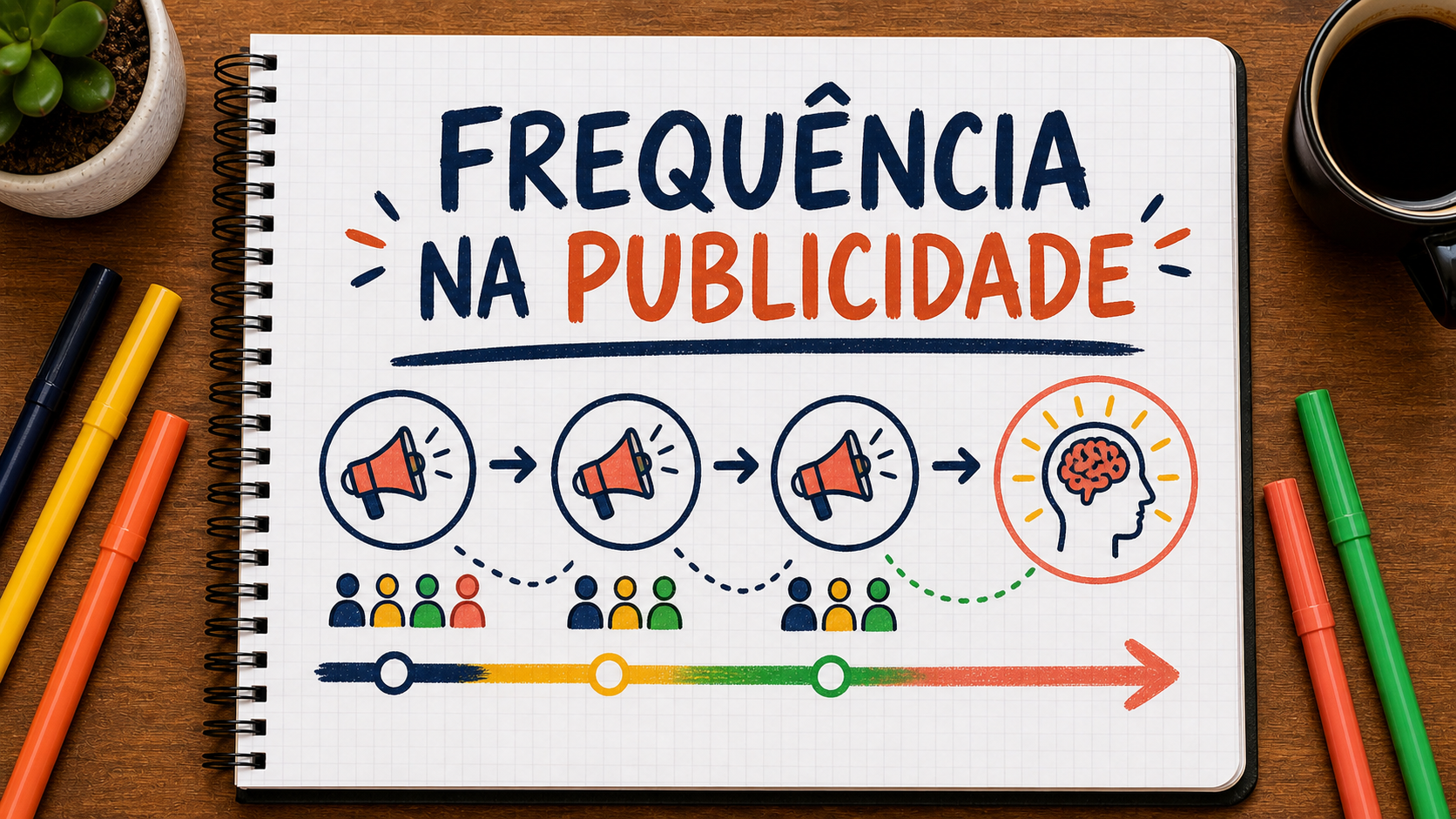 Diagrama conceitual sobre frequência na publicidade aplicado à estratégia empresarial