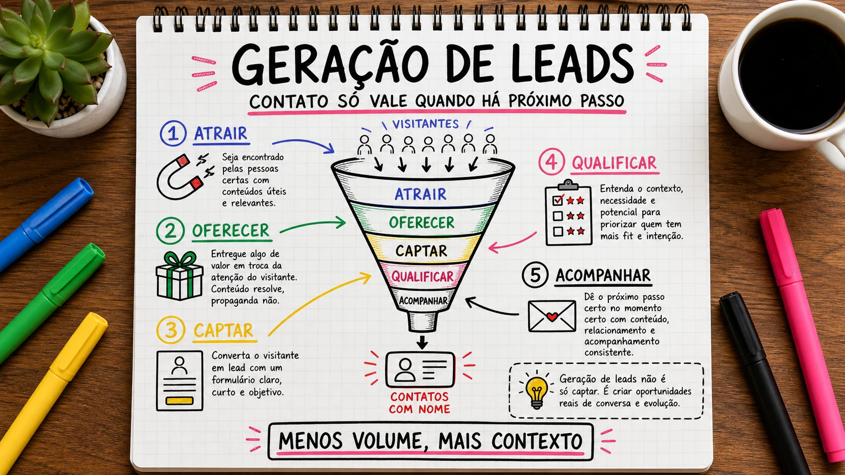 Geração de leads representado em uma cena editorial sobre escolha, contexto e decisão.