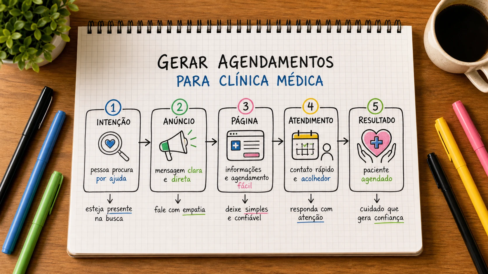 Infográfico sobre gerar agendamentos para clínica médica aplicado a clínicas médicas.