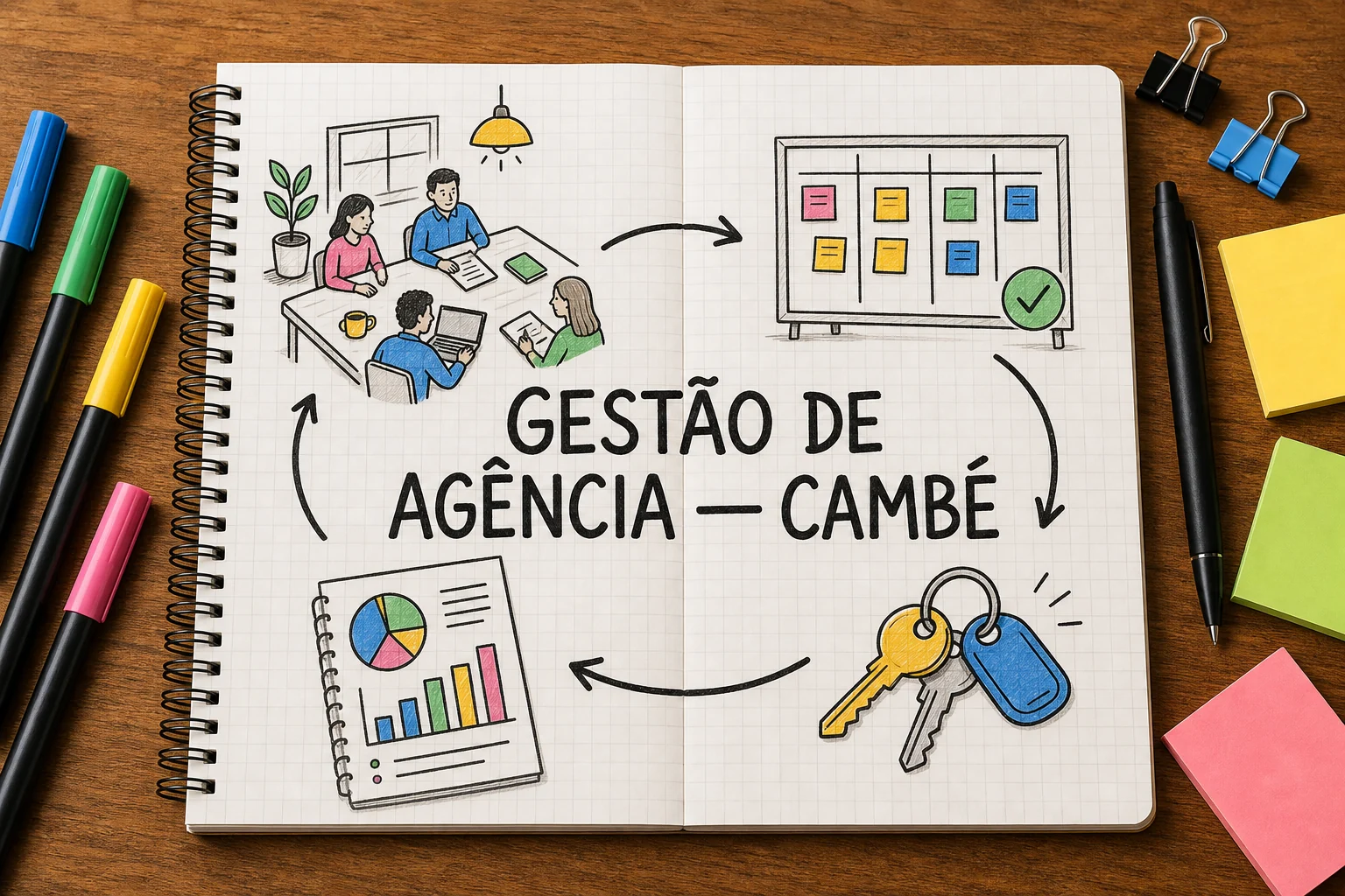 gestão de agência de marketing em Cambé representado por planejamento, canais e decisões comerciais