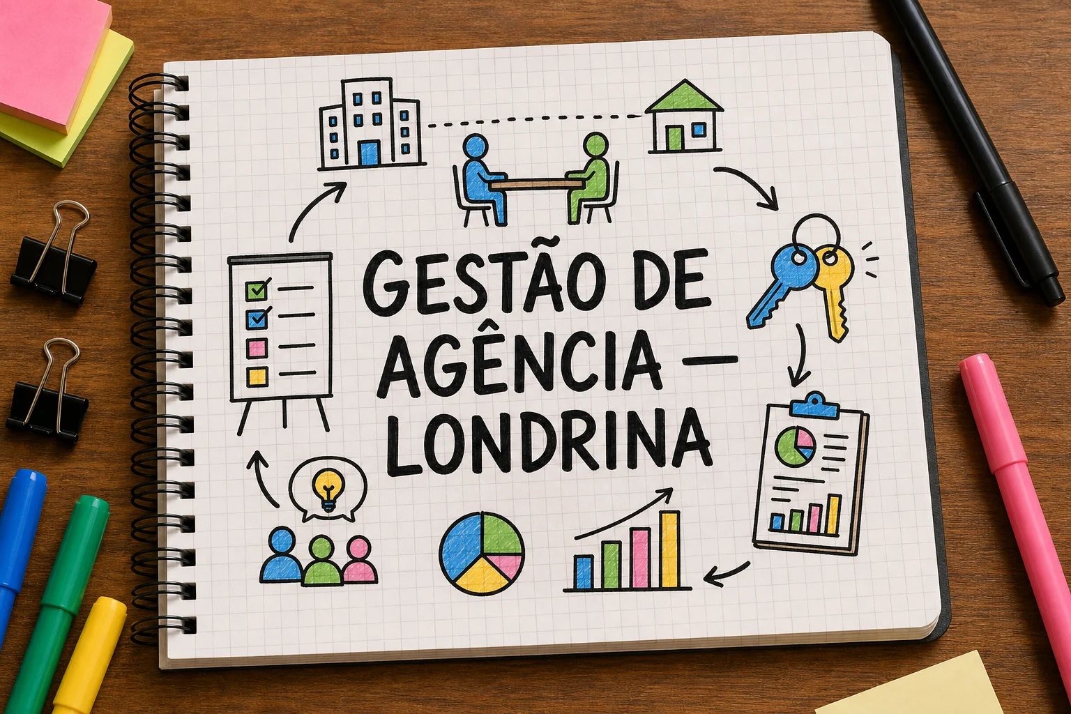 gestão de agência de marketing em Londrina representado por planejamento, canais e decisões comerciais