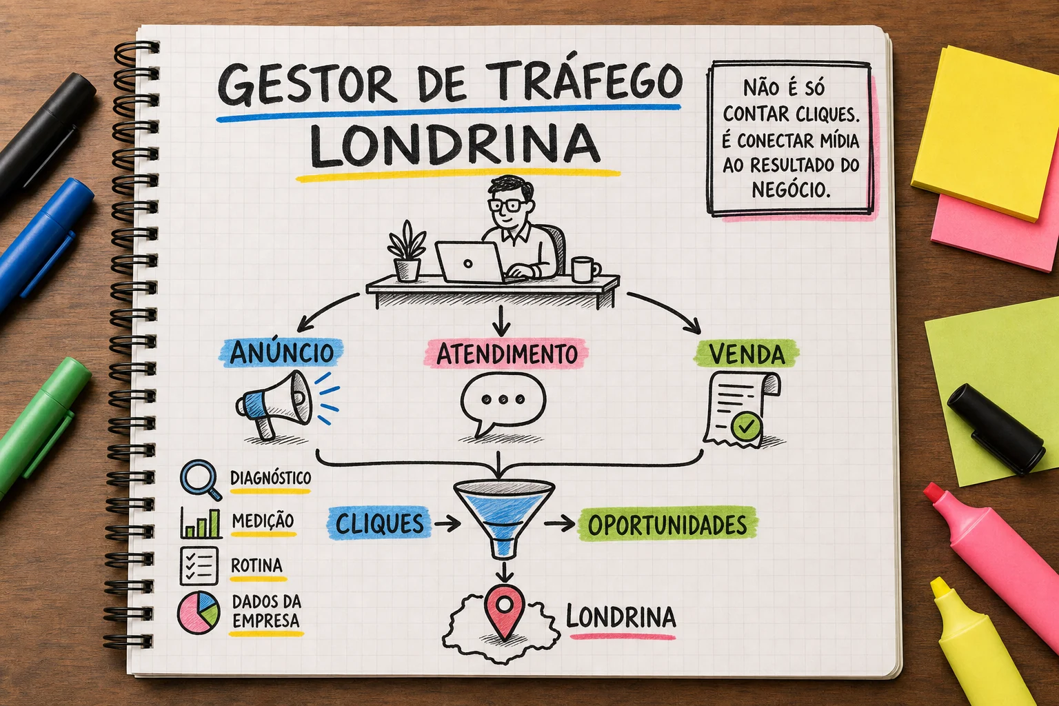 Gestor de tráfego em Londrina conectando anúncios, atendimento e oportunidades reais