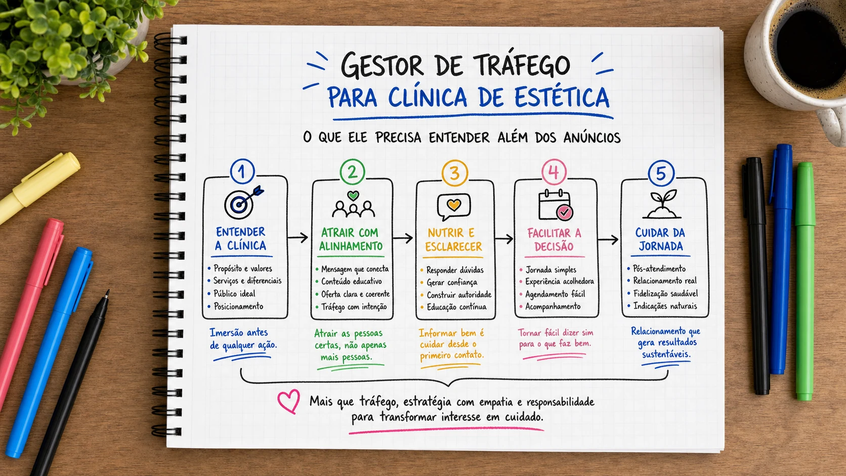 Infográfico sobre gestor de tráfego para clínica de estética aplicado a clínicas de estética.