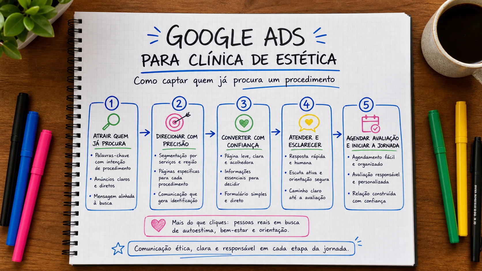 Infográfico sobre Google Ads para clínica de estética aplicado a clínicas de estética.